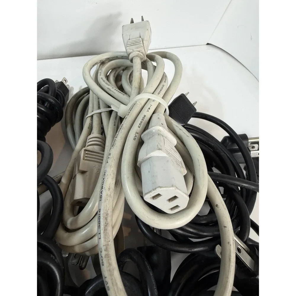 Lot of 45 3-Prong Standard PC Computer Monitor AC Power Cord Cable various size